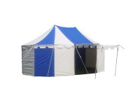Mercenary tent Reynnhart 200 - two-mast tent - blue-natural