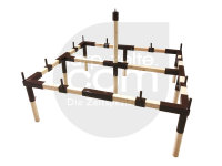 Rahmen: Ritterzelt 4x4 mit Mittelmast und Vordachstangen